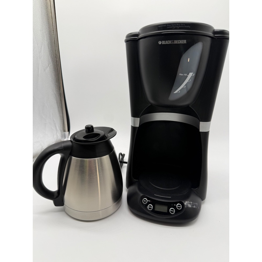 Black & Decker New Coffee Maker 8 Cup Black Thermal Carafe Programmable